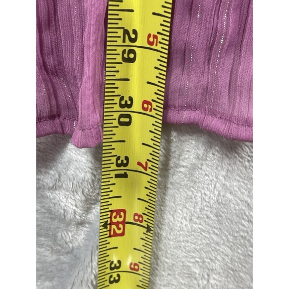 STUDIO 1940-Women's Plus Size 26/26W-pink Sheer Blouse Button Up Short Sleeve - Picture 4 of 11